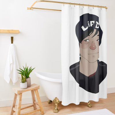 Quackity Beanie Shower Curtain Official Quackity Merch