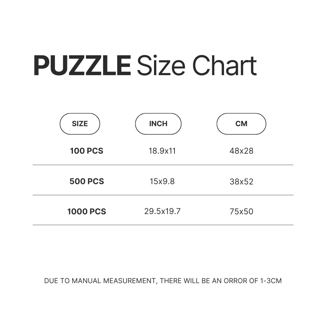 Puzzle Size Chart - Quackity Shop